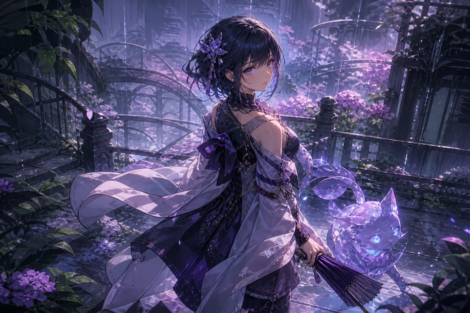 Anime character prompt details for pose outfit setting and color direction