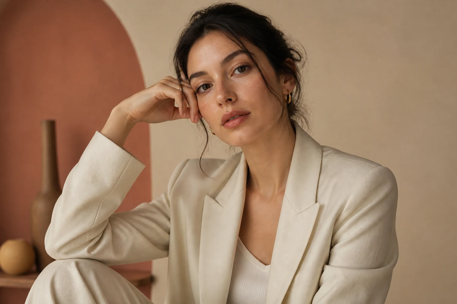 Portrait image with a locally edited background detail