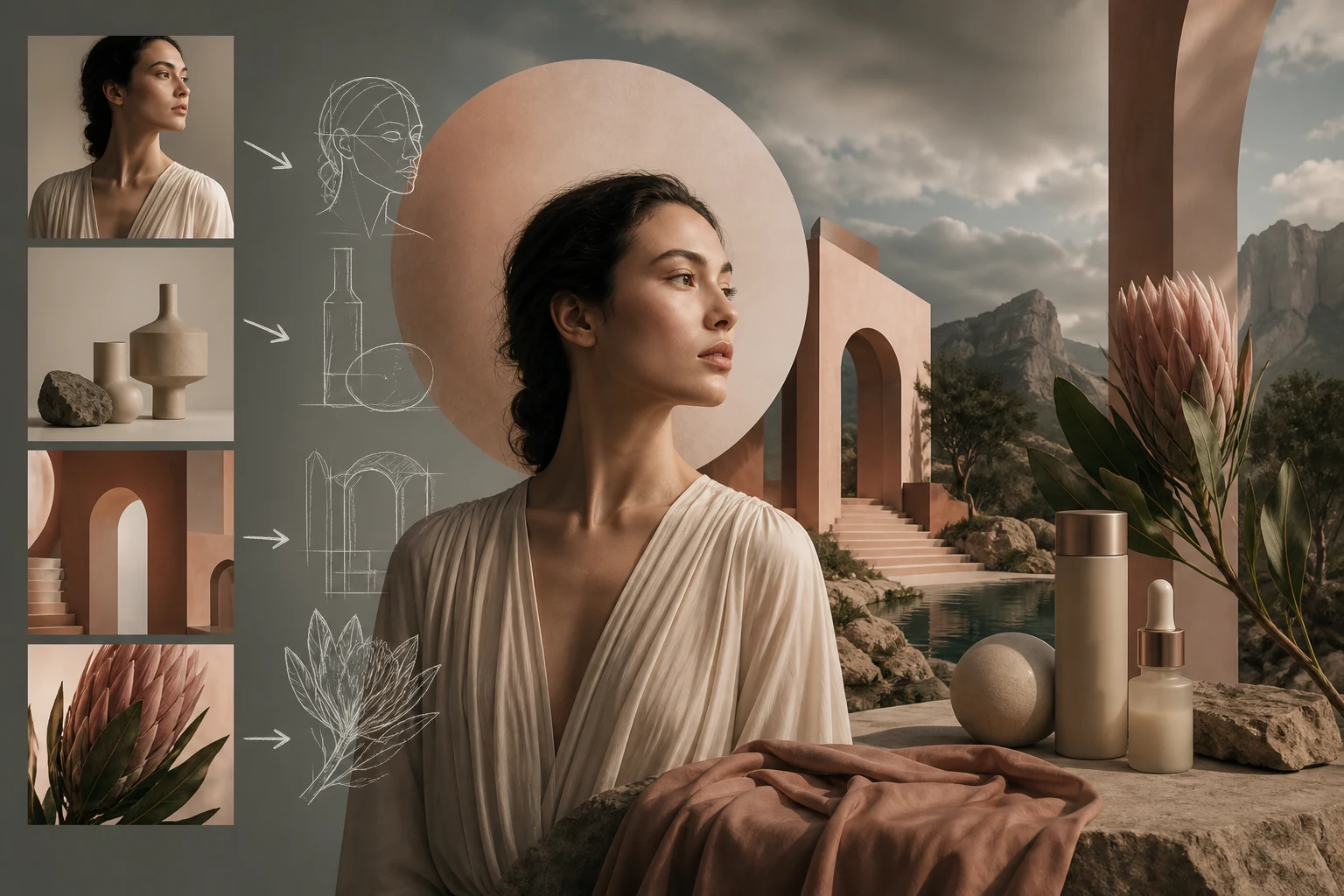 Visual editorial untuk gambaran keseluruhan model DALL-E 3.